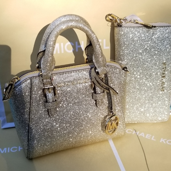 🔥LAST ONE🔥NWT MK GLITTER LEATHER CROSSBODY - Picture 6 of 6